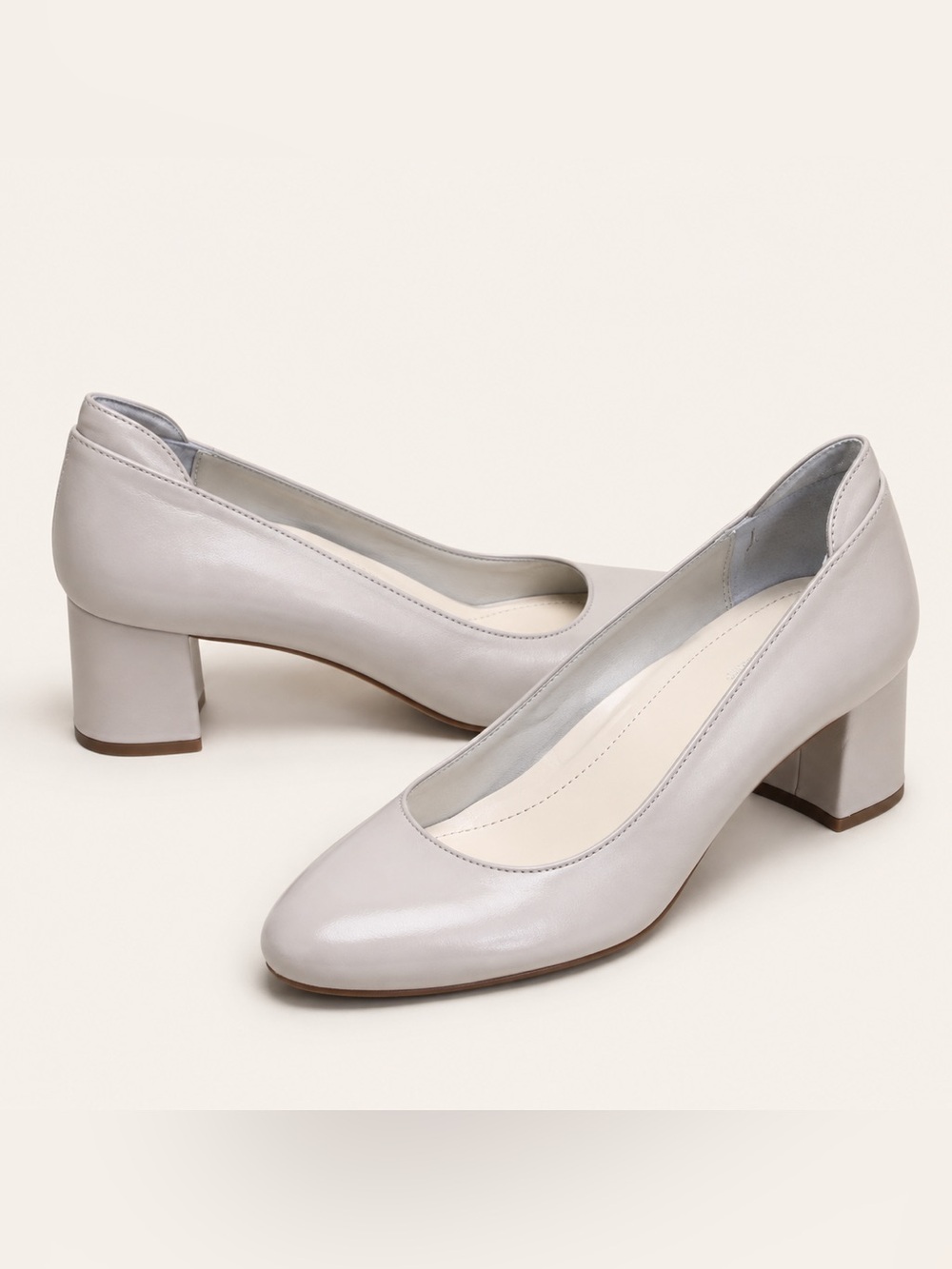 Calvin Klein Nude Cream Block Heel Pumps Size 8